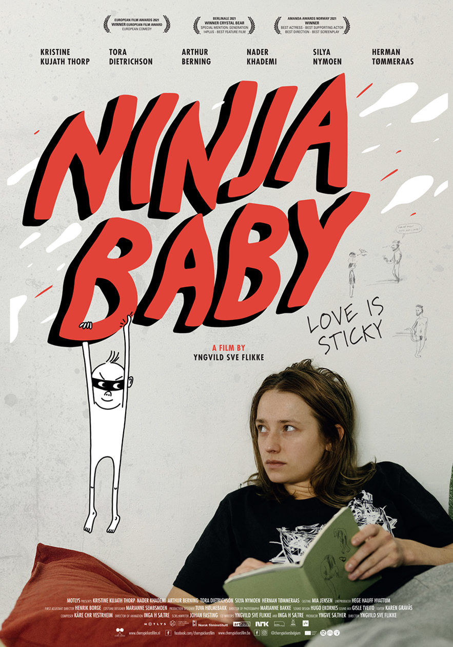 Ninjababy.De 23-jarige Rakel geniet van haar onbezorgde leven en woont samen met een vriendin. Ze tekent strips, houdt van feestjes, drank en drugs en heeft regelmatig een onenightstand. Na een zwangerschapstest blijkt ze al 6 maanden zwanger te zijn van een scharrel.

Ninjababy is een grappig en ongepolijst Noorse film die meerdere prijzen won, gebaseerd op de graphic novel Fallteknik (Valtechniek) van Inga H. Saetre, die voor de film animaties maakte waardoor Ninjababy een komisch bijpersonage wordt.